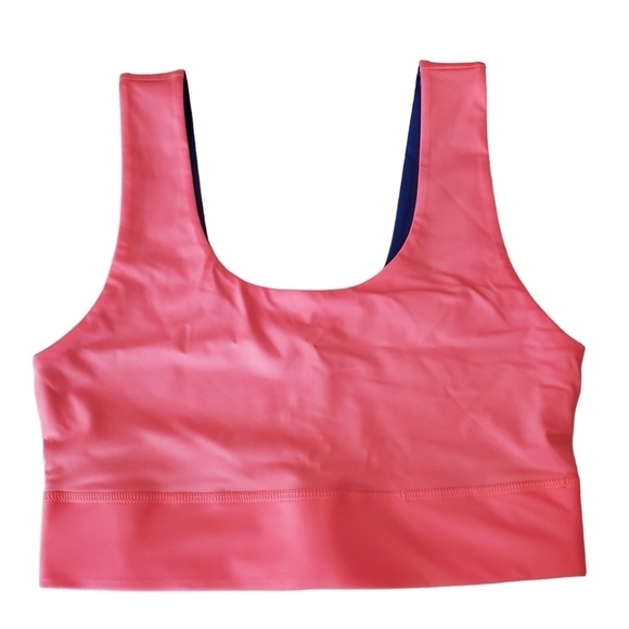 FABLETICS Harlow sports Bra Reversible Midi Size Small Pink Blue Medium Impact - Picture 2 of 8